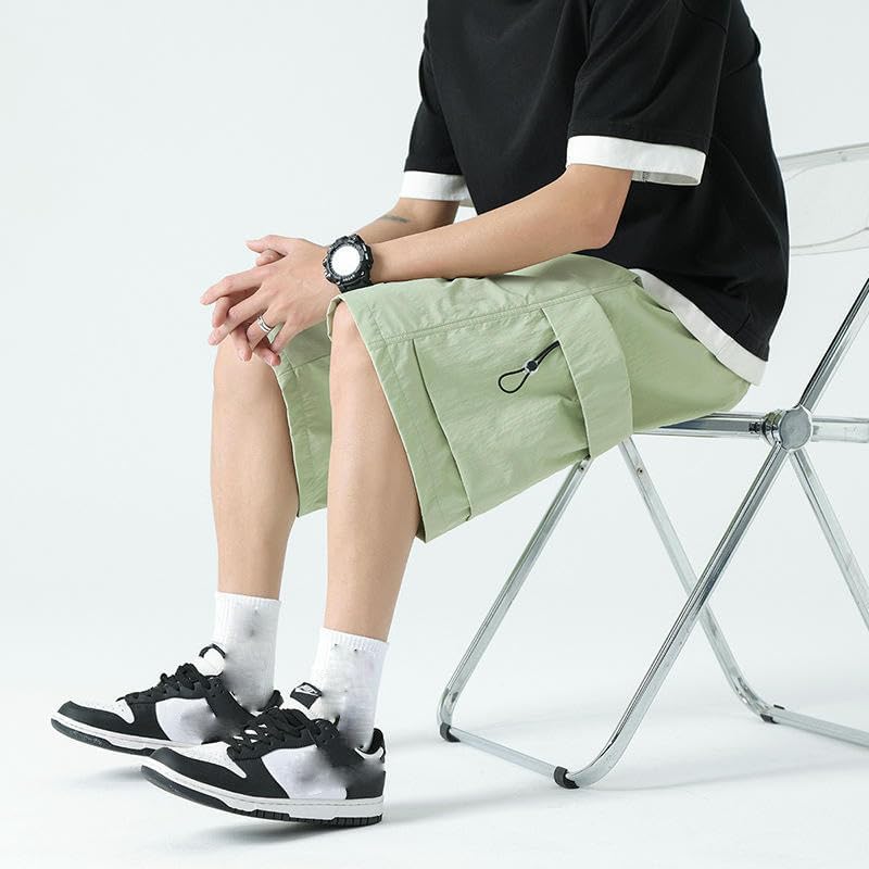 USTZFTBCL Men's Summer Thin Casual Sports Mid-Length Beach Pants