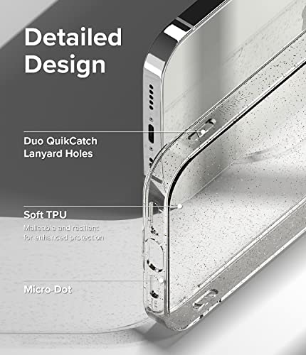 Image of Ringke Air Compatible with iPhone 14 Pro Max Case Cover Transparent Lightweight Soft Flexible TPU Scratch Resistant Natural Form iPhone 14 Pro Max Back Cover - Glitter Clear