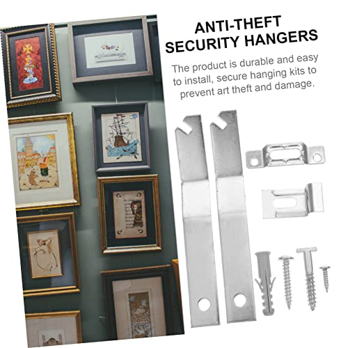 Image of Gatuida 2sets Picture Hanging Kit Security Hooks of Museum-Grade -Theft Frame Accessories for Hotels and Art Galleries Wall Mounting Hardware for Artwork Display