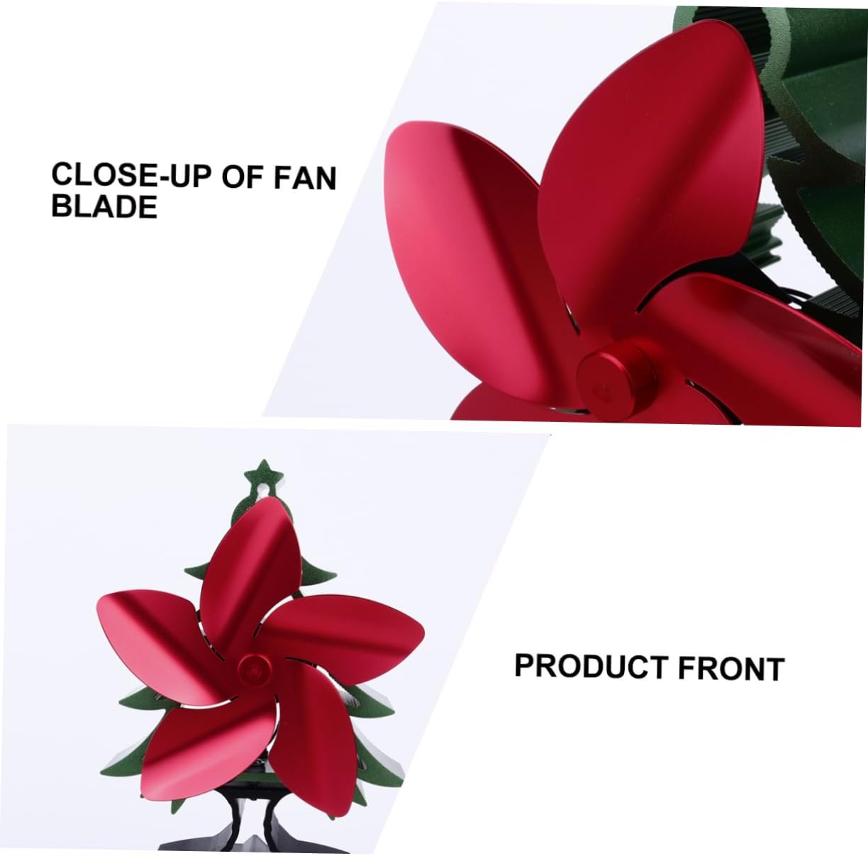 Christmas Tree Heat Powered Stove Fan Blade Silent Fireplace Fan for Burner Thermoelectric Heat Circulation Blower No Battery Plug Needed Ultra Quiet Log Stove Heater Accessory