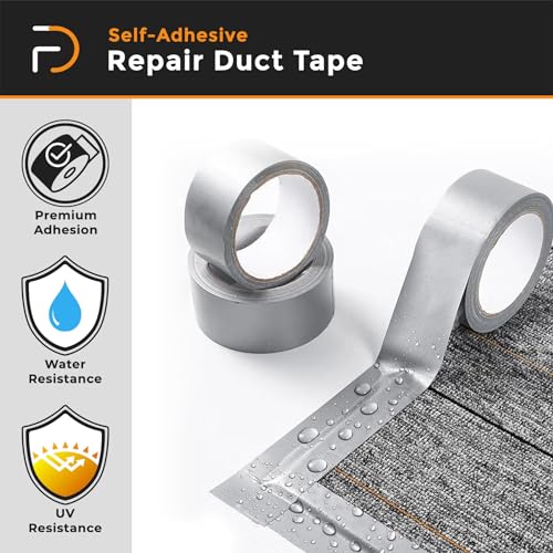 Image of 2 inch x 54yd (50mt) Repair Duct Tape Heavy Duty, High Temperature Sealing and Patching HVAC, Insulation, Repair, Dryer Vent, Airproof, Air Duct Silver Tape | Based in USA (50mt x 50mm)