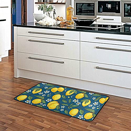 Chifigno Tropical Pattern Yellow Lemon Runner Rugs Non Shedding Stain Resistant Area Rug For Kitchen Floor/Bedroom/Living Room/Bathroom 39X20 Inch #TOP4