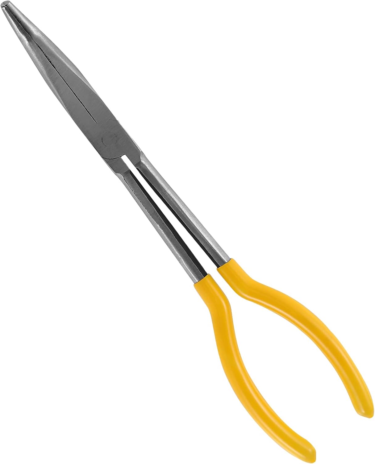 FUNSUEI 5 PCS 11 Inch Long Needle Nose Pliers Set, Long Nose Pliers Set Including 90 Degree, 45 Degree, 25 Degree, Straight Needle Nose and Circle Pliers