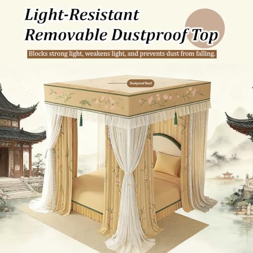 Cortinas de cama con dosel para dormitorios de estilo retro romántico 6