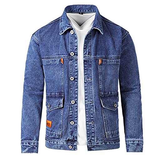 Men's Trucker Jacket Cowboy Western Unlined Denim Jackets Fashion Button Down Long Sleeve Jean Jackets Classic Fit4
