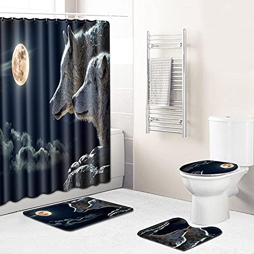 Claean-Acces-Home Wc Deckelbezug Tier Badezimmer Vierstöckige Küche Fuß Pad Wohnzimmer Teppich-S Wolf 11_45 * 75 + 180…