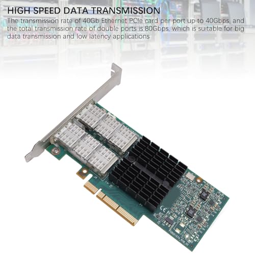 XUMIUZIY Tarjeta de Red PCIe 40Gb con Doble Puerto QSFP Ethernet LAN, Interfaz PCI Express 3.0 X8 para Servidor de Centro de Datos y Computación de Alto Rendimiento miniatura 3