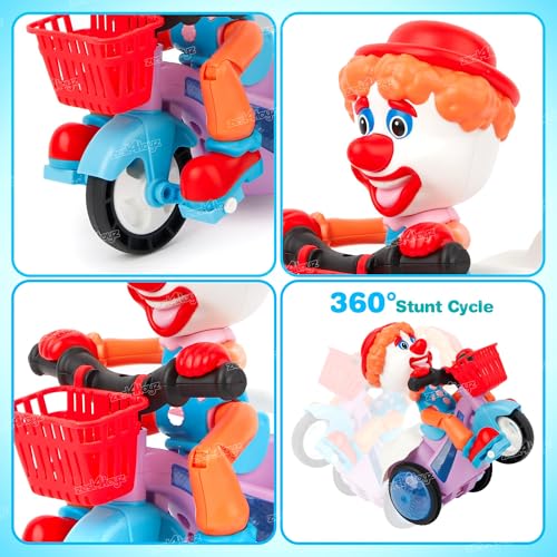 Zest 4 Toyz Musical Toy for Kids 360 Degree Rotating Stunt Tricycle Joker Bump & Go Toy with 4D Lights Dancing Toy Battery Operated Toy for 1 Year Old Kids Boys Girls -Multi Color - Image 6