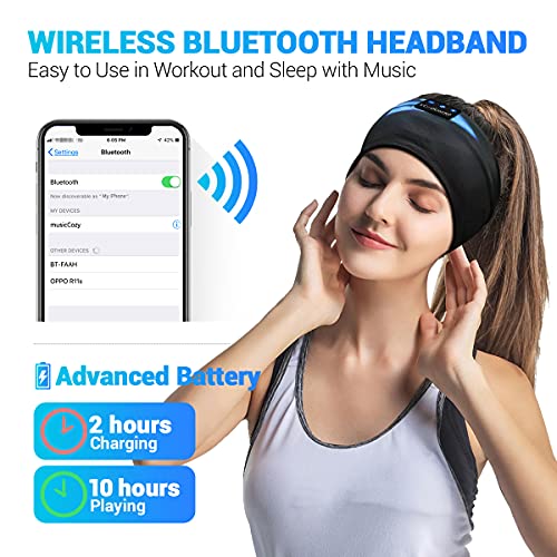 Image of LC-dolida Sleep Headphones Bluetooth Headband, Wireless Sleeping Headphones With Microphone, Handsfree Sport Headband, Gifts for Men