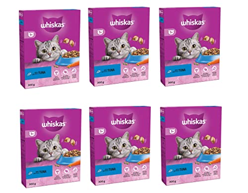 Pack of 6 Tuna Adult Dry Cat Food 300g - Complete dry pet food for adult cats 1+ One Plus 6x300g=1800g