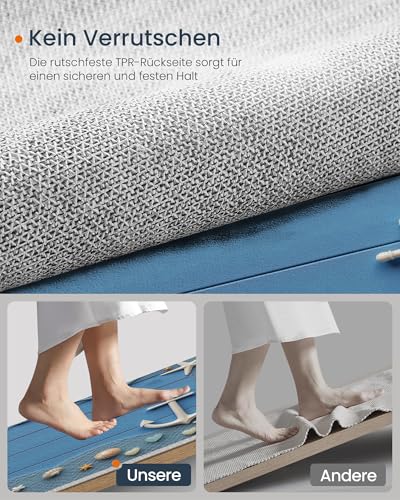 Tapis de sol antidérapant bleu au design maritime chic - 6
