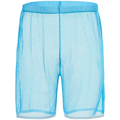 Mens Sheer Shorts Breathable Fishnet Transparent Underwear See Through Boxer Underpants