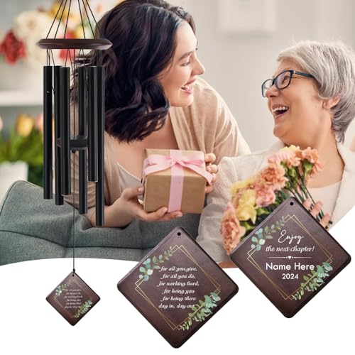 Image of Personalized Retirement Wind Chime for Women & Men, Going Away Farewell Gifts for Coworkers Teacher Boss Leader,Coworker Leaving Customized Wind Chime, Happy Retirement Gifts for Dad Mom
