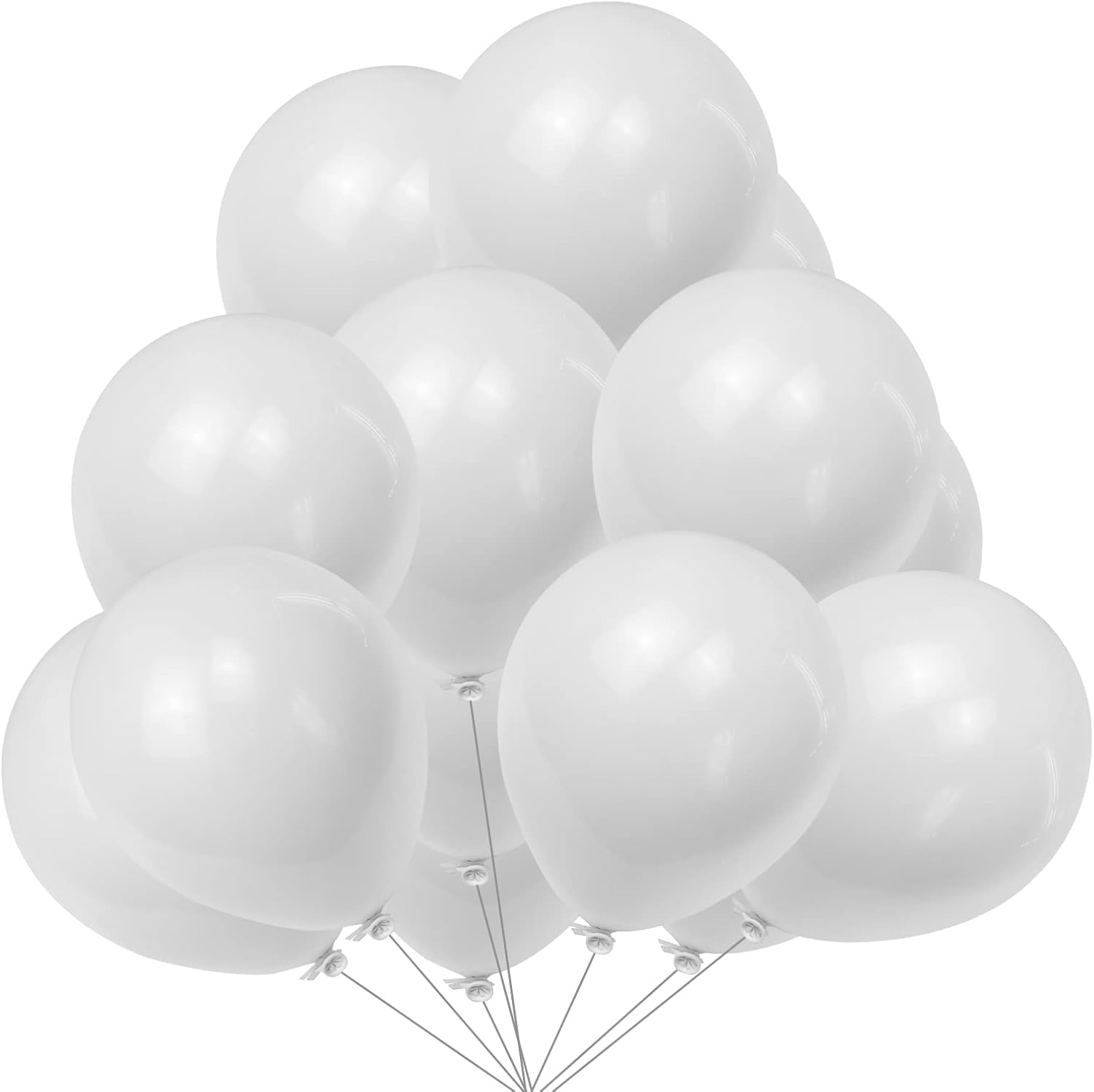 Latex White Balloons for Party 100 pcs 12 inch Macaron White Balloons for Baby Shower Birthday Wedding Engagement Anniversary Festival Picnic or any Friends & Family Party Decorations