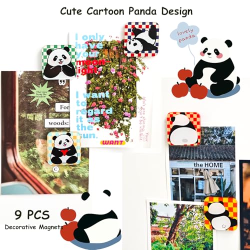 9 imanes decorativos de nevera con diseño panda miniatura 3