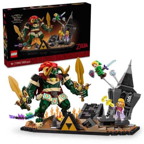 LEGO The Legend of Zelda Ocarina of Time The Final Battle - Model Kit for Adults w/Ganon Figure & 3 Minifigures incl. Link - Gaming Room Decor - DIY Gift for Fans - 77093