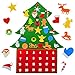 Showker Calendrier De L'avent Feutre Arbre De Noël, Calendrier De L'avent Noël Tissu Compte à Rebours De 24 Jours Calendrier De Noël Convient Pour Accrocher Au En Pour Diy Ornements Décoration