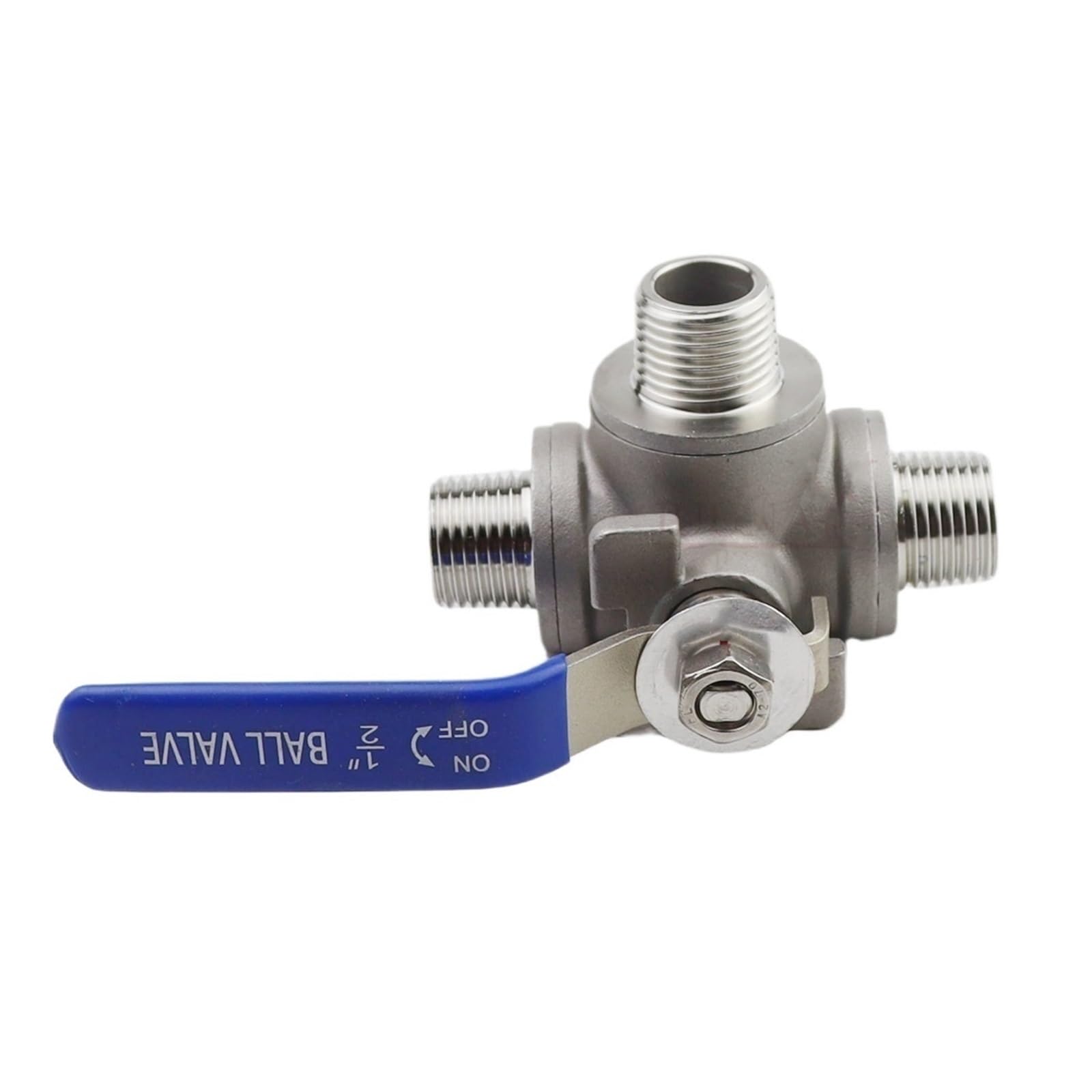 1/2" 3/4" Filettatura Maschio Valvola a Sfera a Tre Vie DN15 DN20 Acciaio Inox 304 Maniglia della Valvola Valvole Tipo T(3/4")