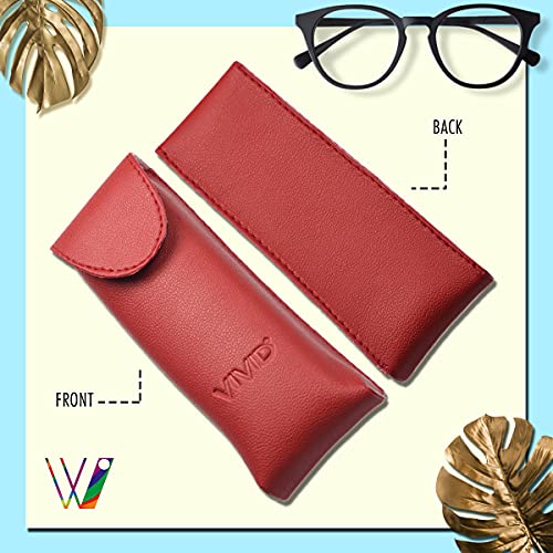Image of Unisex Lightweight Specs Snap Button Eyewear Dabbi Leather Soft Case Cover