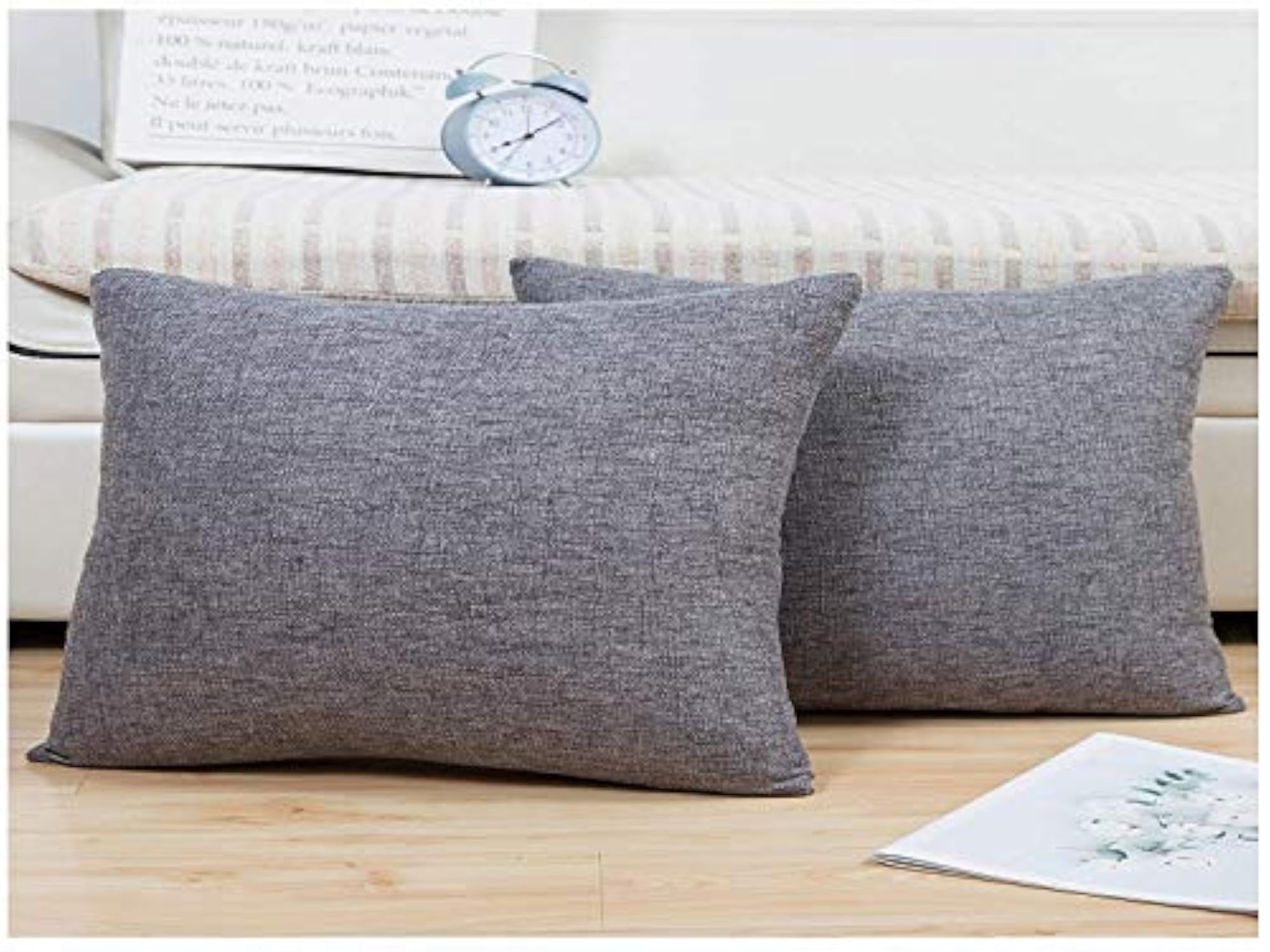 Pack of 2 Decorative Outdoor Solid Waterproof Throw Pillows