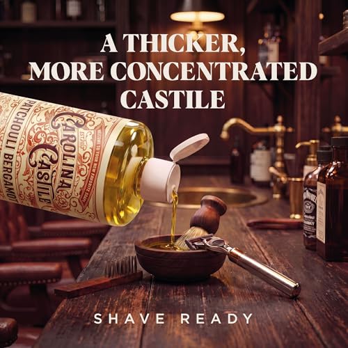 Image of Carolina Castile Soap Patchouli Bergamot Scented Castile Soap - Certified Organic, High Olive Oil Content, Non-Drying, Made with Organic Oils, Concentrated Natural Soap for Men and Women
