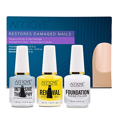 Nail Recovery Set,4 Nail Art Set, UV LED Soak Off Gel, 0.27 OZ 8ML