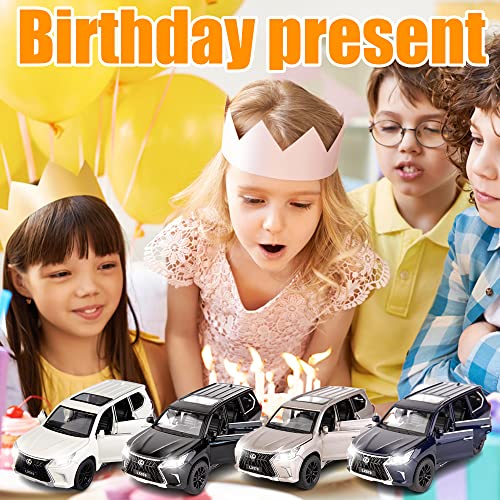 Exquisite Car Model 1:32 Diecast Alloy Model Car Pull Back Sound Toy Lexus Lx570 Suv Toy Vehicle. (White) #TOP4