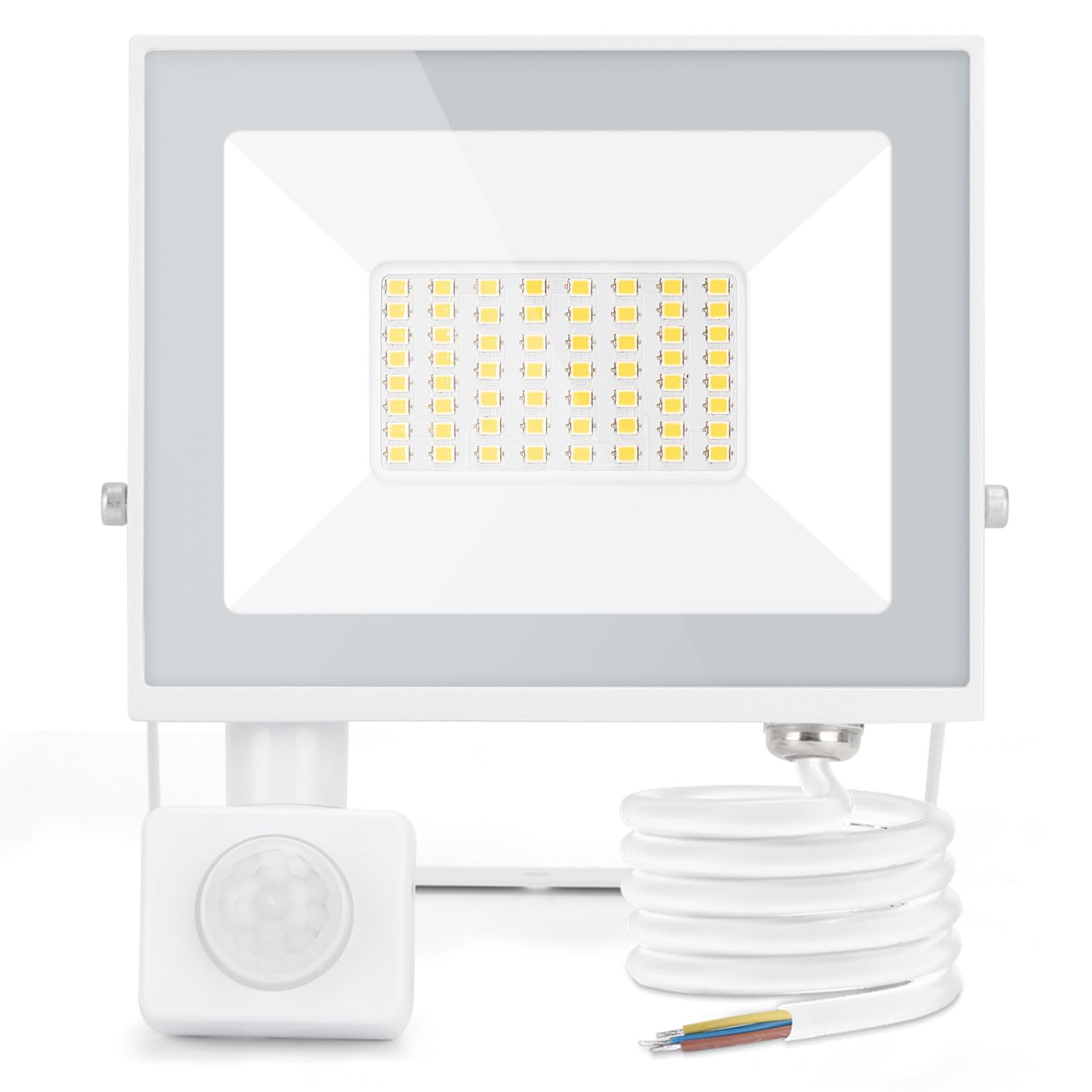 Aigostar Faretto LED con Sensore di Movimento PIR,30W 2700LM Faro LED Esterno,Bianco Freddo 6500K,IP65 Impermeabile Faretti LED per Giardino, Cortile,Patio,Garage...
