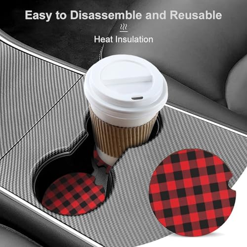 Portavasos de madera para auto 2.6 pulg 2 unidades miniatura 4