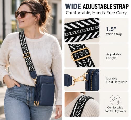 Image of Crossbody Cellphone Purse Women Touch Screen Bag RFID Blocking Wallet Handbag Shoulder Strap
