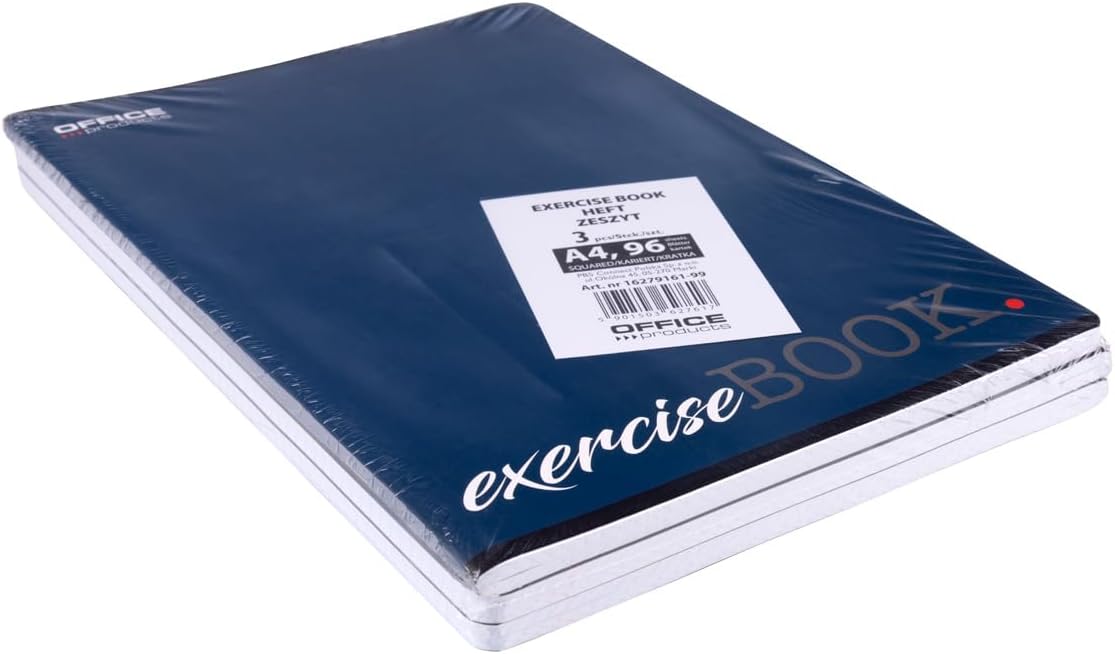 OFFICE PRODUCTS школьная тетрадь формат A4 96 96 листов в клетку смешанные 3 штуки в упаковке различные мотивы для подростков детей с полями белые листы синяя клетка