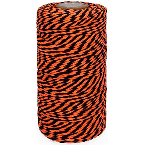 Halloween Twine Orange and Black Baker String 328 Feet 2mm Cotton Twine String for Gift Wrapping DIY Crafts Home Decoration String Art Gardening