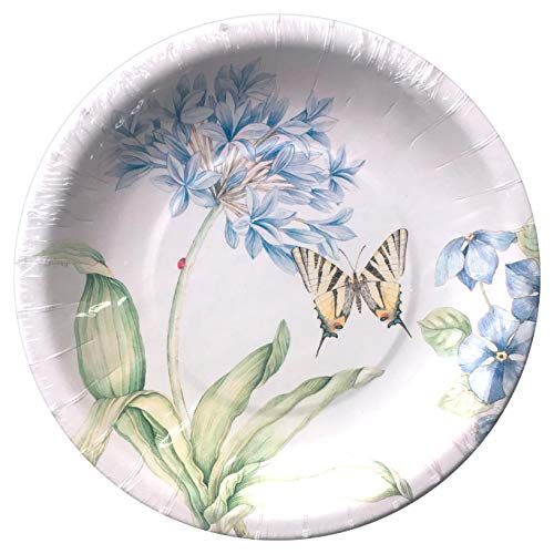 Lenox Paper Plates. Lenox Butterfly Meadow Blue 16 Coated Luncheon