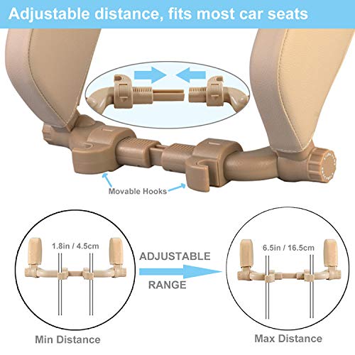 Image of Car Headrest Pillow, Roadpal Adjustable Sleeping Headrest for Car Seat, Head Neck Support Rest Pillows for Kids Adults Travel, Fits ONLY Seats with 2 Metal Rods, PLS Check Before Purchase