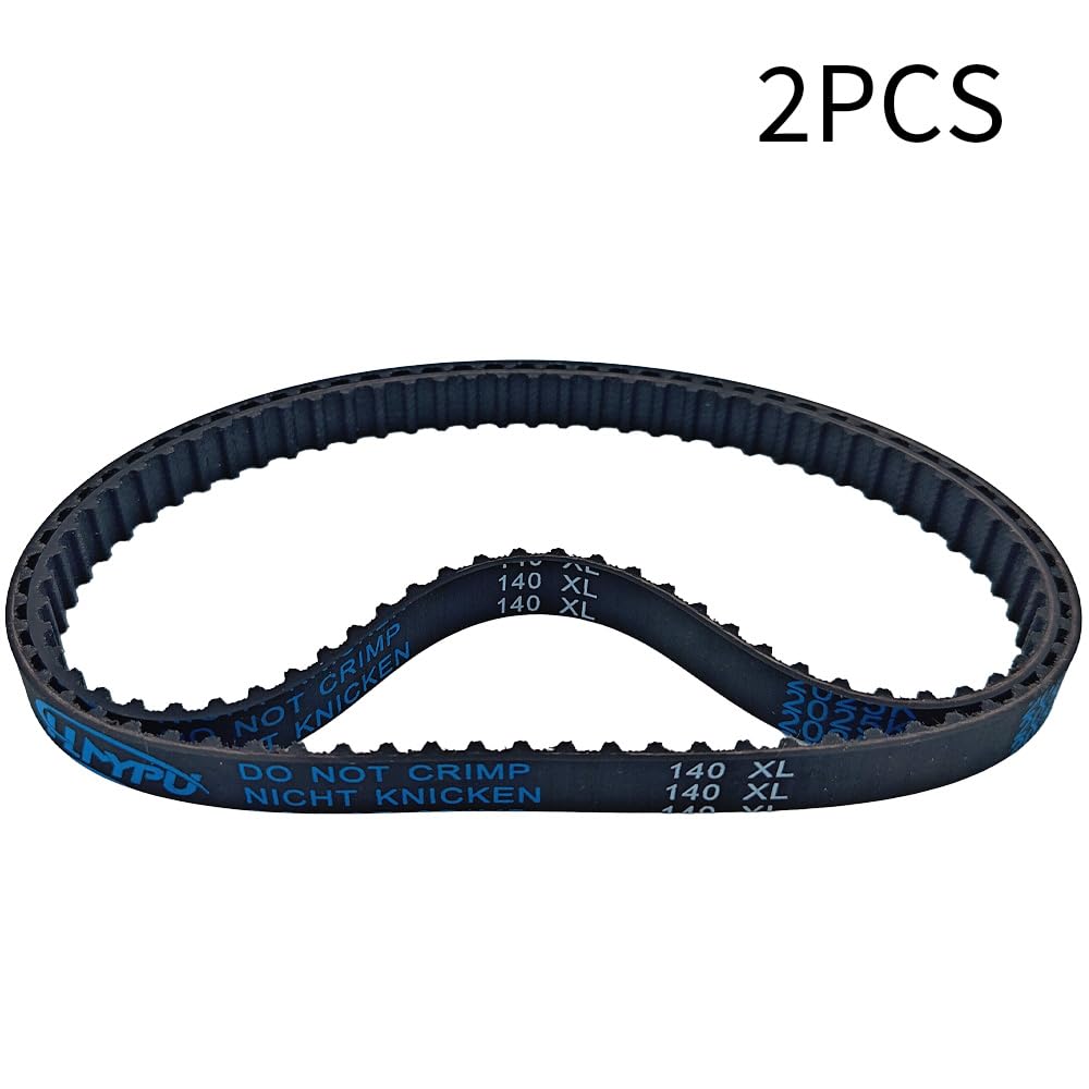 2Pcs 140XL037 Timing Belt 10mm Width 70 Teeth Cogged Rubber Synchronous Closed Loop Small Gear Drive Belts for 3D Printer Air Compressor Carbon Belt Replacement Disc Tabletop Sander Black — Amazon image 6