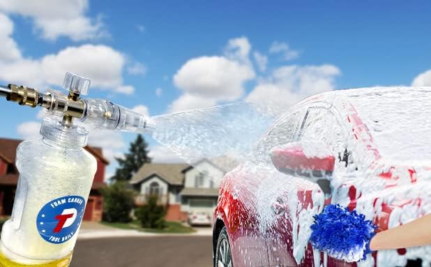 Miniatura 2 de Tool Daily - Lavadora a presión con cañón de espuma, lanza de espuma de nieve ajustable con M22 y conector rápido de 6 mm, boquilla con orificio