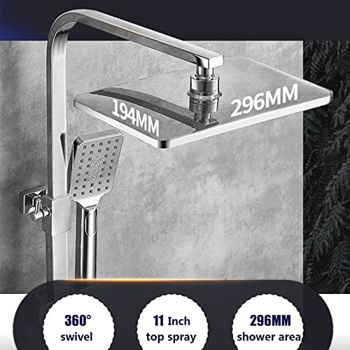Ensemble de douche en laiton massif et chrome poli avec mitigeur stable