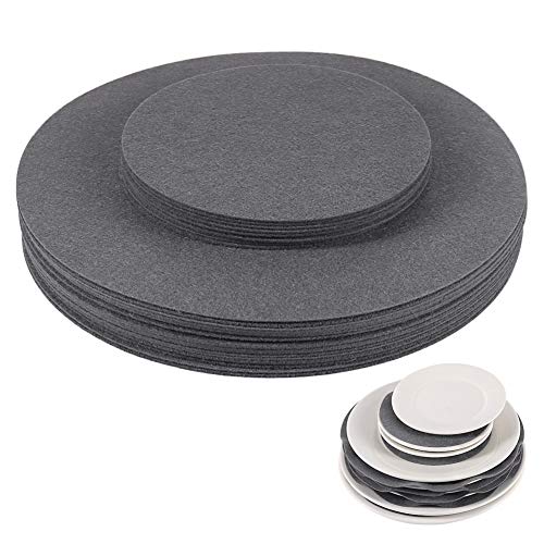 BYKITCHEN Dish Protectors Pads, Gray Dinner Plate Divider Pads...