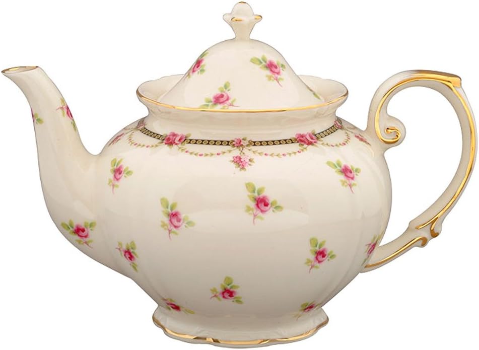 Gracie China by Coastline Imports FD480-1 Gracie China Porcelain 3 Cup Tea Pot, Pink Petite Fleur