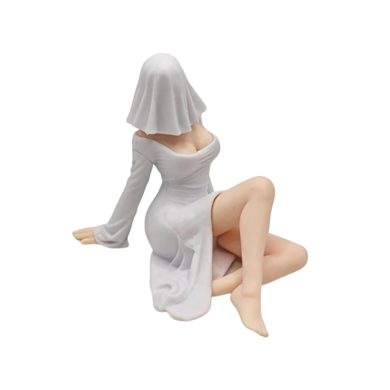 Pasisuu Ghost Girl Hooded Sculpture Ethereal Mysterious Statue Gothic Queen Character Robe Figurine for Bookshelf Desktop Decor 7cm-12.2cm Black Resin Craft Home Ornaments B