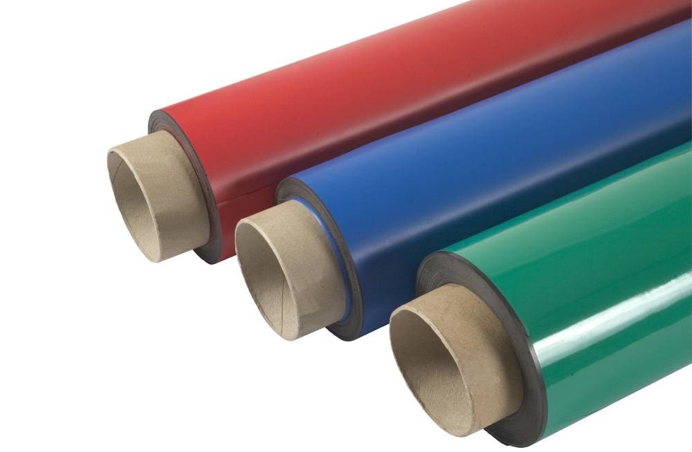 Feuille Magnétique Souple Colorée 0,9mm - 60cm X 1m - Inscriptible, Découpable - Couleurs : Bleu, Rouge, Jaune, Vert, Noir