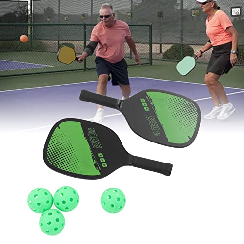Pickleball Set de 2 Raquettes Légères et 4 Balles Haute Résistance
