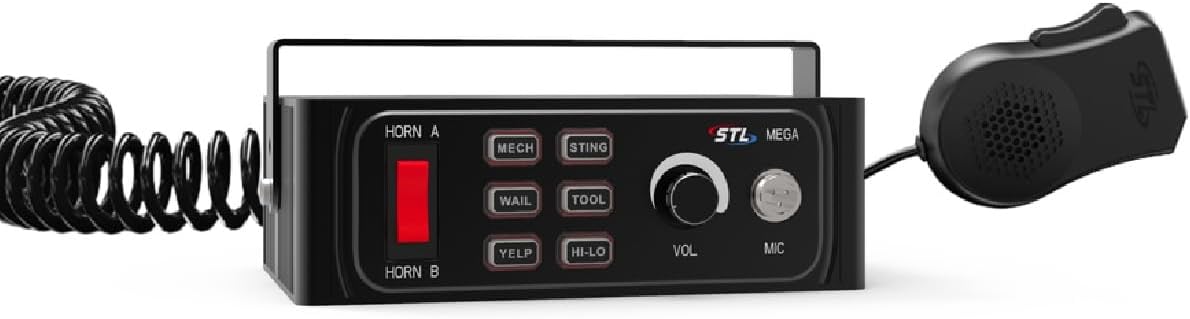 Mega 100-Watt Police Siren and Emergency Vehicle Siren System with Horn and PA Microphone