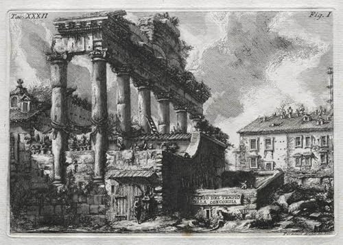 Tableau Piranèse Avanco Del Tempioa en impression toile 60x90