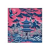 Photo Gallery adesivo da parete a forma di pagoda di cineserie rosa e blu, adesivo da parete in vinile per garage, ristorante, bar, hotel, decorazione per la casa, 71,1 cm Photo Gallery adesivo da parete a forma di pagoda di cineserie rosa e blu, adesivo da parete in vinile per garage, ristorante, bar, hotel, decorazione per la casa, 71,1 cm