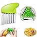 2 Pcs D'épluche-Légumes et Couteau à Frites en Acier Inoxydable, Coupe-Onde avec Bord Ondulé, Trancheuse, Ensemble de Coupe-Rides, Convient pour les Pommes de Terre, Les Oignons et les Fruits