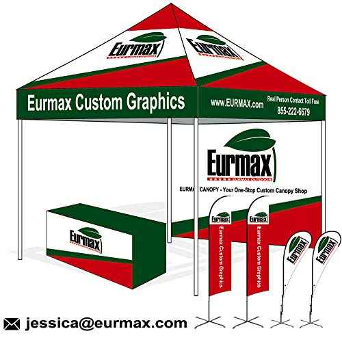 Eurmax 10 X 10 Pop Up Canopy Commercial Tent Outdoor Instant Canopies Party Shelter With 4 Zippered Sidewalls And Roller Bag Bonus Canopy Sand Bags(White) #TOP3