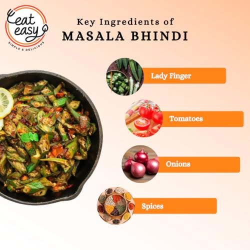 Image of Eat Easy Ready To Eat Masala Bhindi, Instant Okra Curry- 85g (Pack of 2)