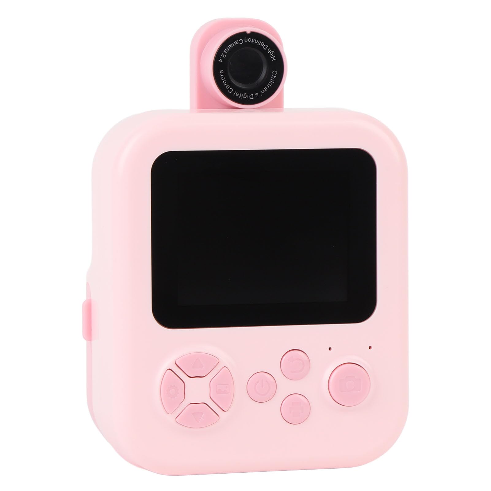 Macchina Fotografica Istantanea 1080P, Fotocamera Digitale HD 48MP con Schermo IPS 2.4 Pollici, Obiettivo Rotante 180 Gradi con Musica e Giochi per Bambini Selfie (PINK)