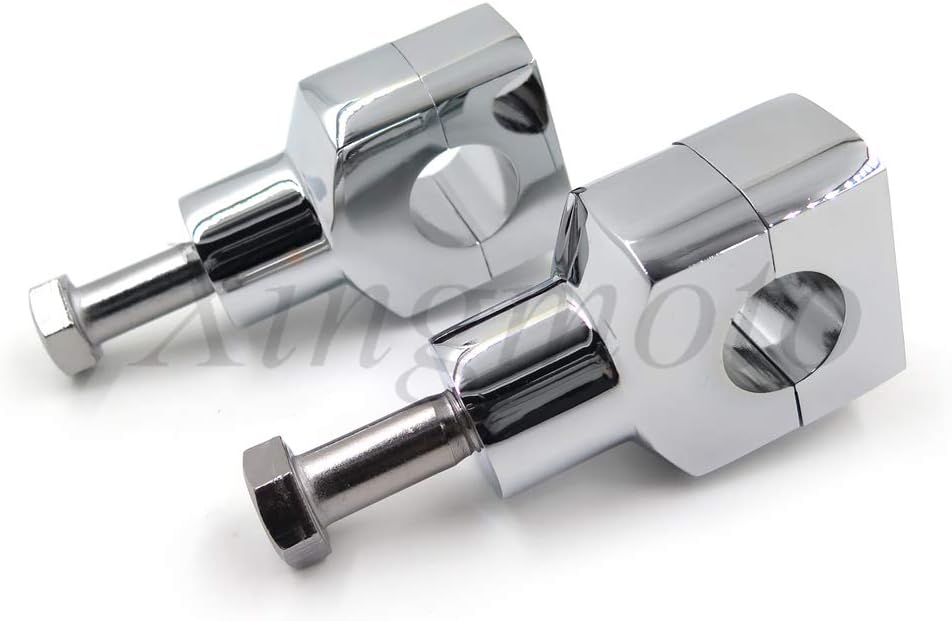 Motorcycle Chrome Round 7/8" 22mm 7/8 Inch Handlebar Riser Clamps for Harley for Kawasaki for Suzuki for Yamaha V-Star 650 Silverado Road Star VTX 1300 C